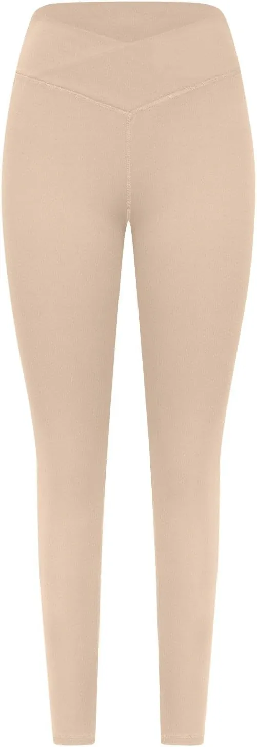 Crossover Leggings for Women High Waist Tummy Control Leggings Compression Workout Leggings Lightweight Yoga Pants