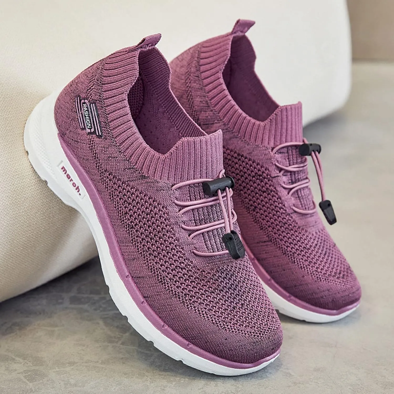 CsgrFagr Women Breathable Lace Up Shoes Flats Casual Shoes Unisex Lightweight Work Shoes Sporty Breathable Slip Work Trainers Womens River Shoes (Purple, 7.5)