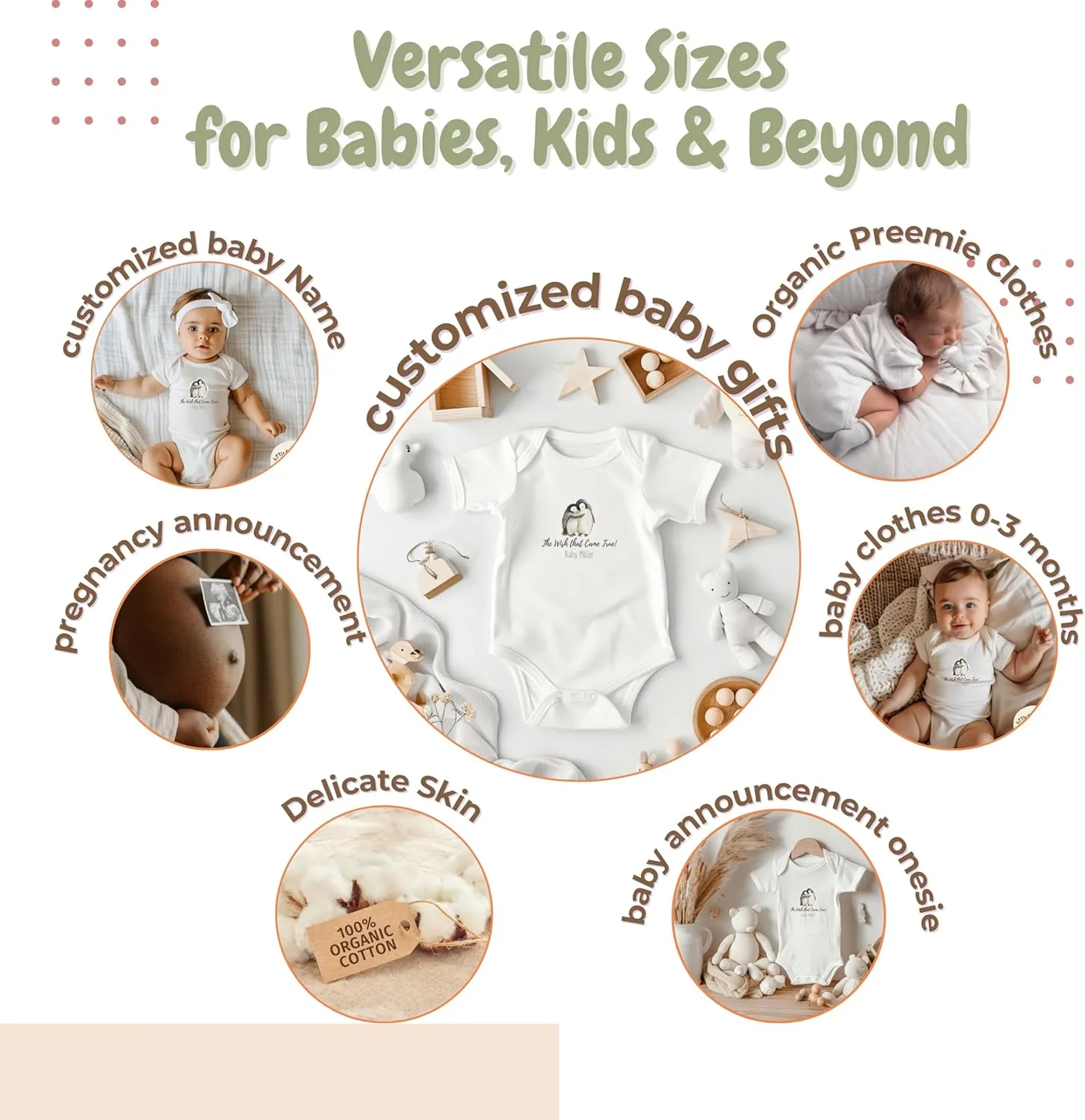 Custom Baby Onesie – Organic Baby Clothes- Personalized Bodysuit Baby Girl & Boy - Preemie Clothes, Customized baby gifts