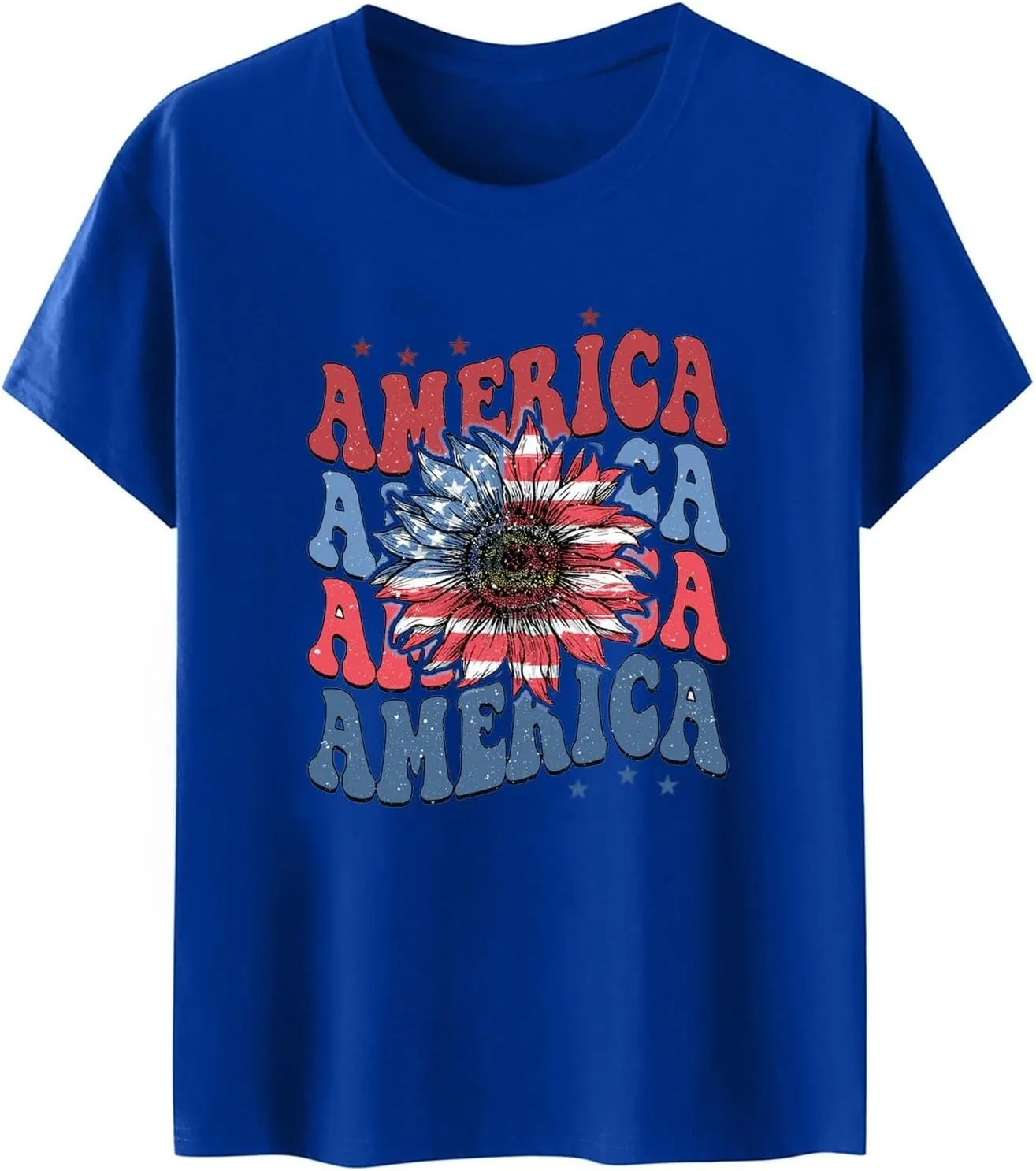 Cute T Shirts for Girls 10-12 Years Old Crew Neck Casual Floral American Flag Tops Short Sleeve Tees Shirts Cotton Blouses