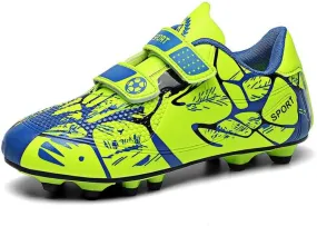 DHOVOR Boys Girls Soccer Shoes Youth Football Trainers Non-Slip Lightweight Football Cleats Football Shoes for Kids Indoor/Outdoor/Competition/Unisex