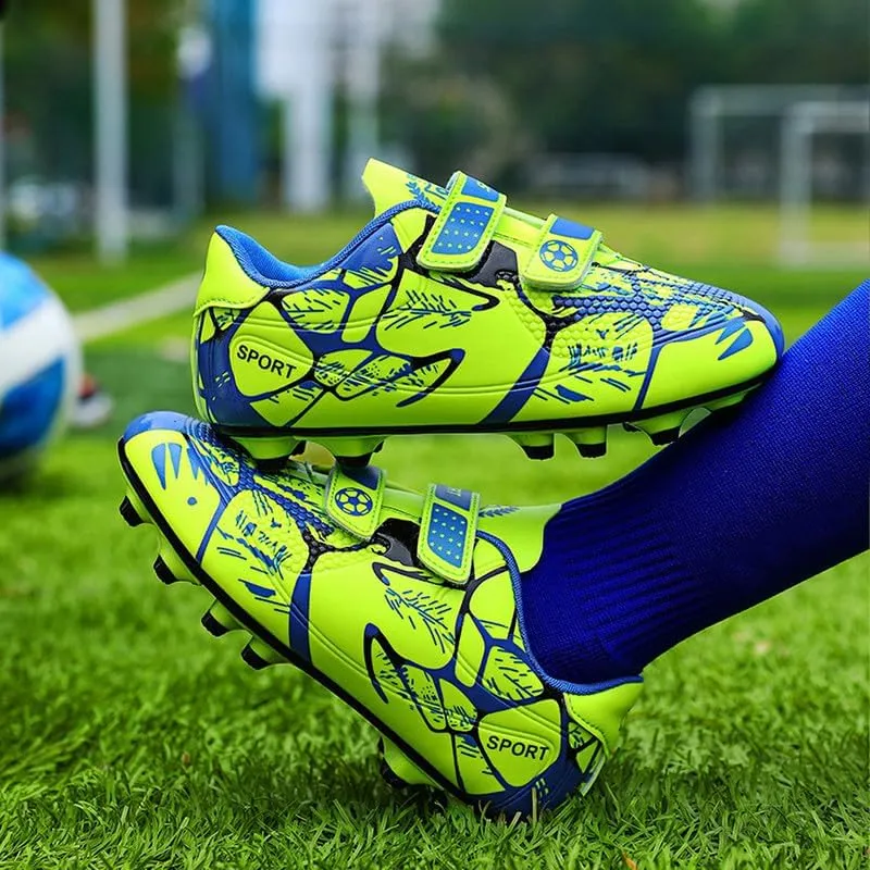 DHOVOR Boys Girls Soccer Shoes Youth Football Trainers Non-Slip Lightweight Football Cleats Football Shoes for Kids Indoor/Outdoor/Competition/Unisex