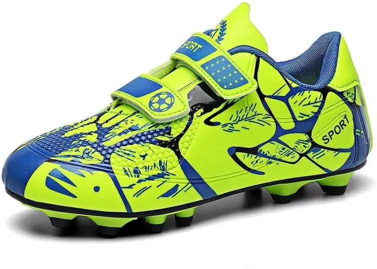 DHOVOR Boys Girls Soccer Shoes Youth Football Trainers Non-Slip Lightweight Football Cleats Football Shoes for Kids Indoor/Outdoor/Competition/Unisex