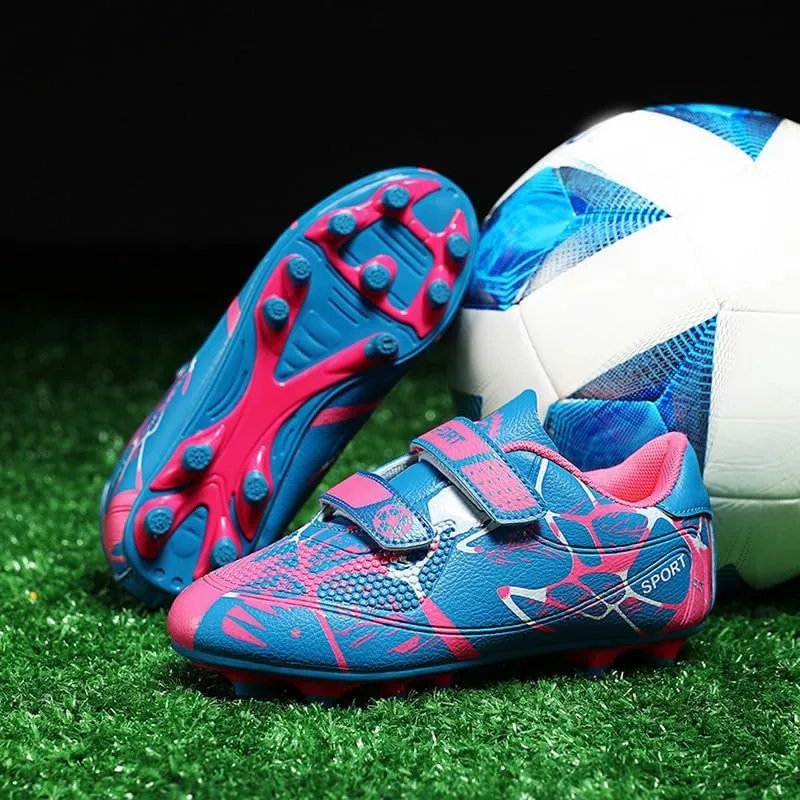DHOVOR Boys Girls Soccer Shoes Youth Football Trainers Non-Slip Lightweight Football Cleats Football Shoes for Kids Indoor/Outdoor/Competition/Unisex