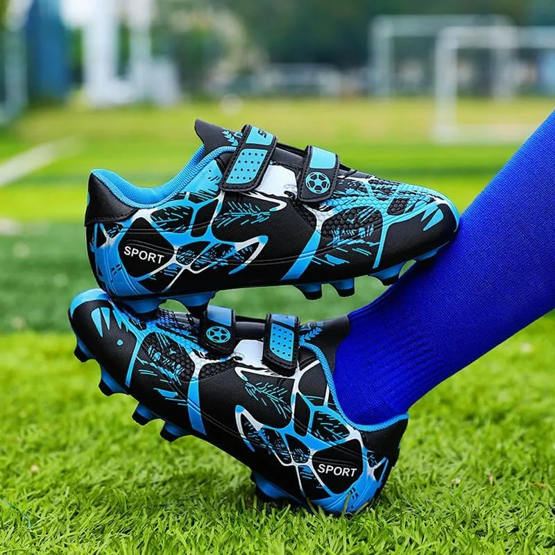 DHOVOR Boys Girls Soccer Shoes Youth Football Trainers Non-Slip Lightweight Football Cleats Football Shoes for Kids Indoor/Outdoor/Competition/Unisex