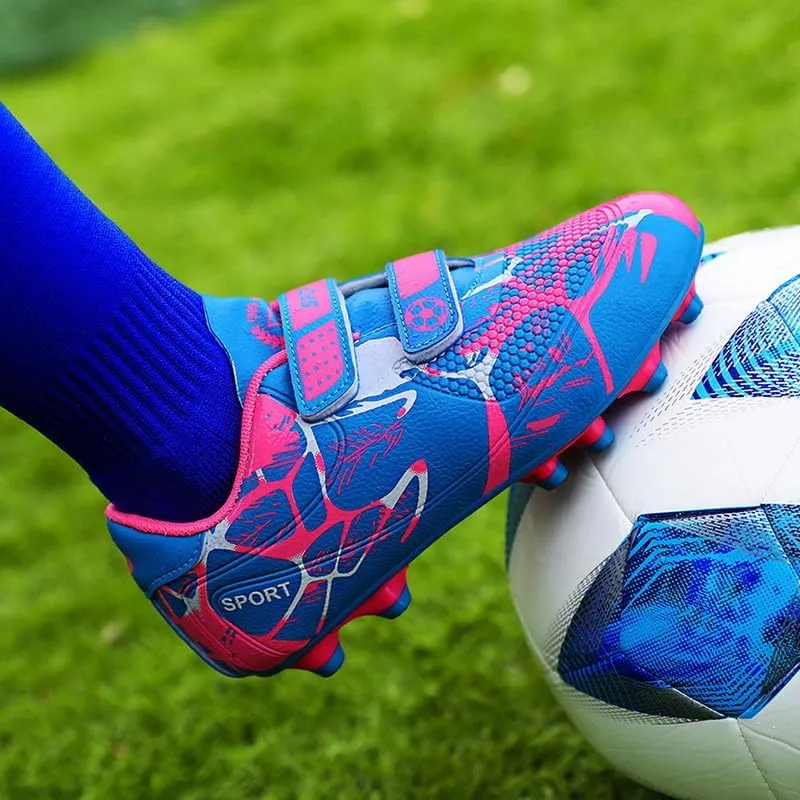 DHOVOR Boys Girls Soccer Shoes Youth Football Trainers Non-Slip Lightweight Football Cleats Football Shoes for Kids Indoor/Outdoor/Competition/Unisex