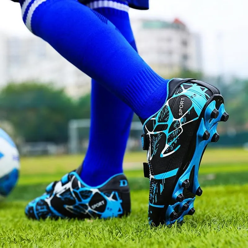 DHOVOR Boys Girls Soccer Shoes Youth Football Trainers Non-Slip Lightweight Football Cleats Football Shoes for Kids Indoor/Outdoor/Competition/Unisex