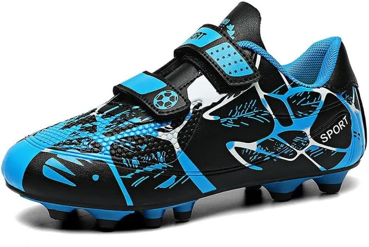 DHOVOR Boys Girls Soccer Shoes Youth Football Trainers Non-Slip Lightweight Football Cleats Football Shoes for Kids Indoor/Outdoor/Competition/Unisex