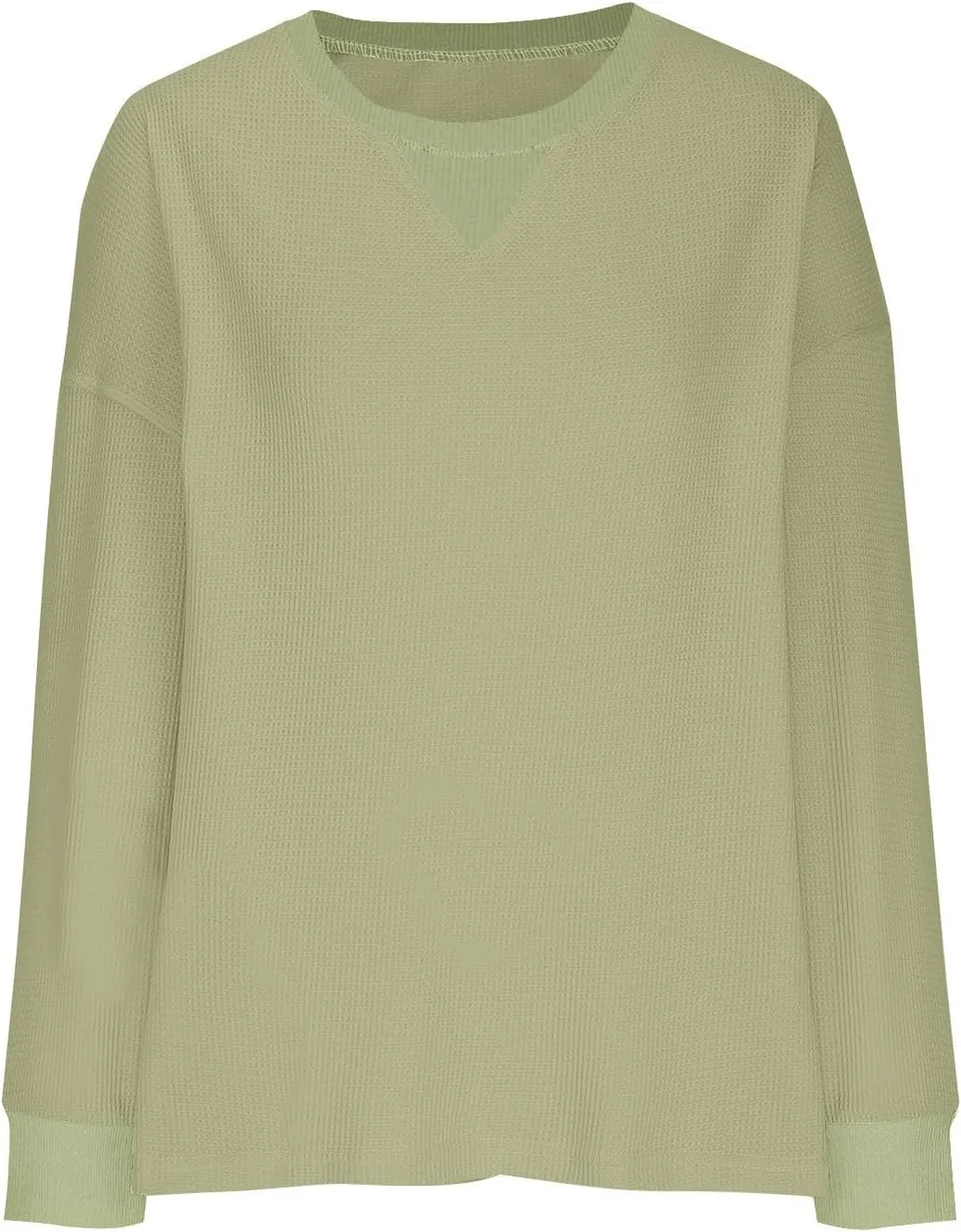 Dressy Tops for Women Waffle Knit Solid Color V-Neck Shirts Fashion Casual Slim Fit Blouses Loose Comfy Tunics Tees