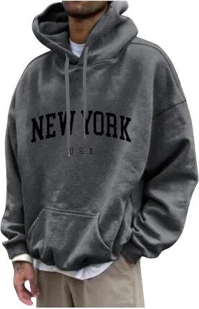DuDubaby Mens Hoodies Print Fashion Loose Unisex Oversized Lightweight Long-Sleeved Fall Hoodies With Designs