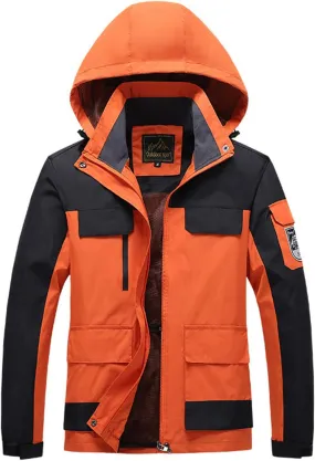 evzosrz Mens Windproof Jacket Waterproof Lightweight Mountain Sport Jacket for Mens Rain Hooded Windbreaker Outdoor Raincoats