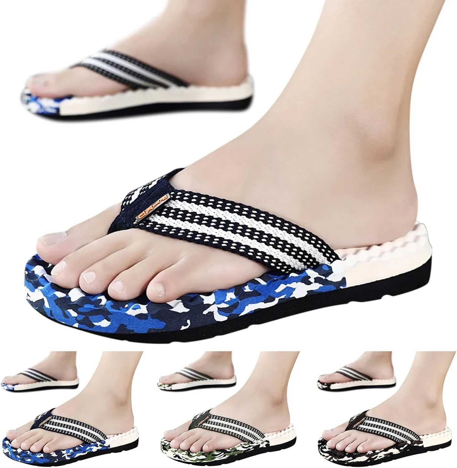 Fashion Summer Men Flip Flops Flat Bottom Thick Bottom Non Slip and Light Cover Comfortable Mens Slippers Slides
