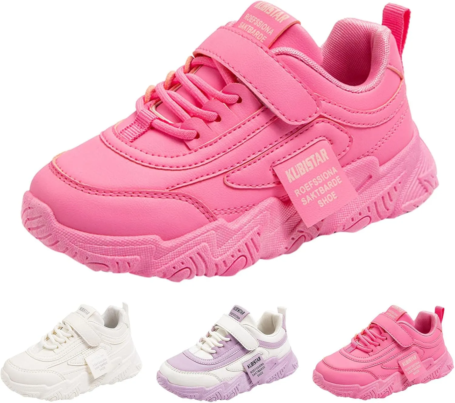 Fashion Teen Girls All Seasons Sports Shoes Girls Solid Flat Thick Sole Non-Slip Hook Sprinkles Running Shoes