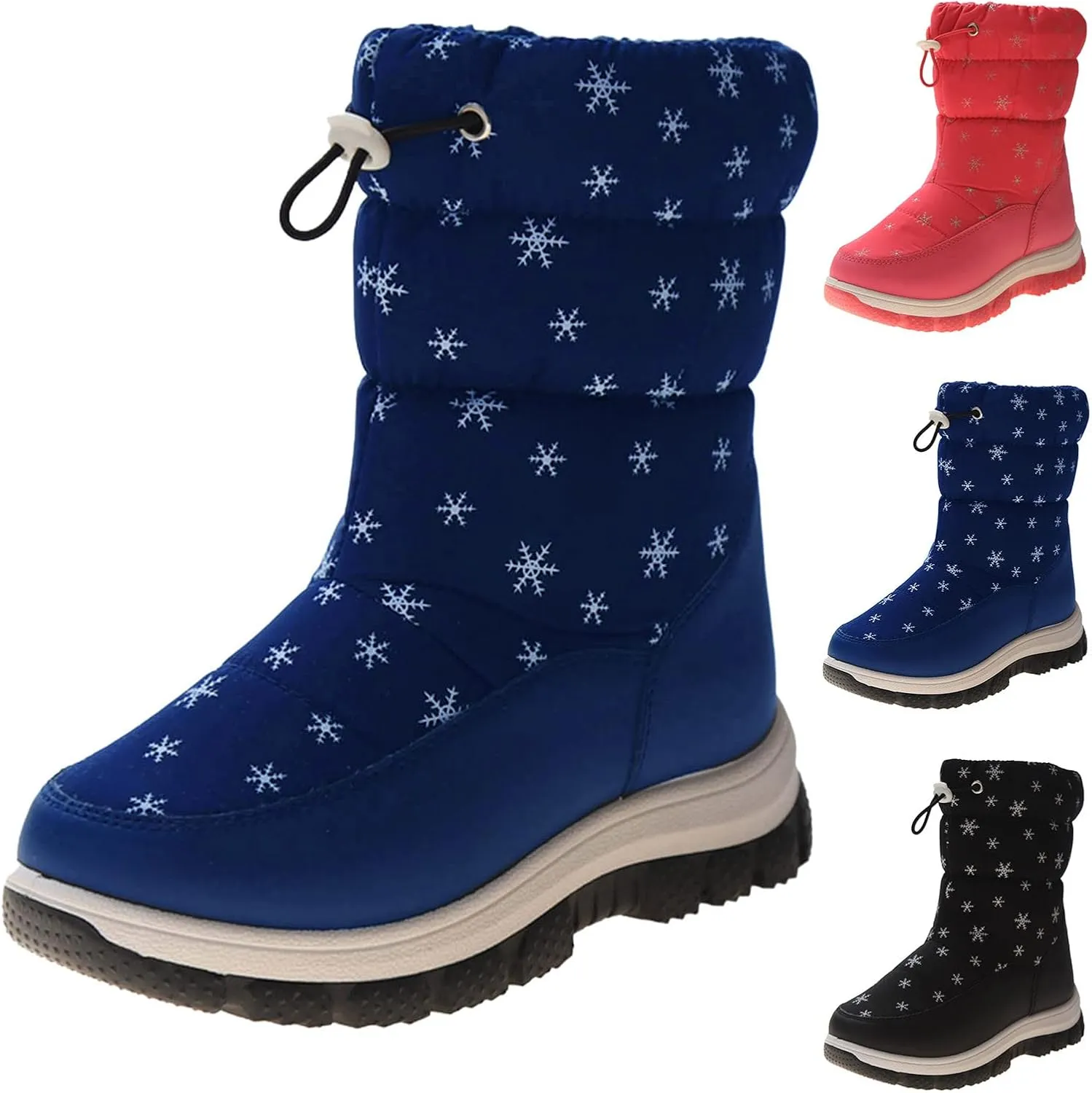 Fashion Winter Children Snow Boots For Boys And Girls Thick Soles Non Slip And Upper Mid Calf Boots Side Kids Warm