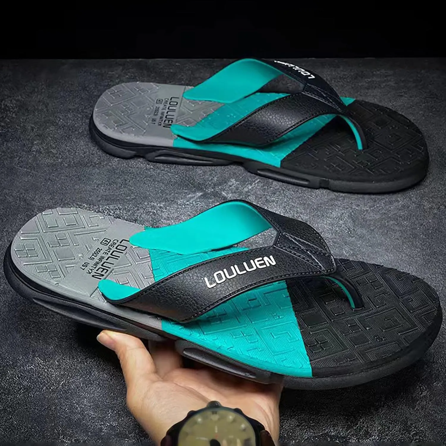 Foreign Trade Flip Flops for Men Beach Slippers for Men Summer Non Slip External Wearing with Toe Comfort Sandals