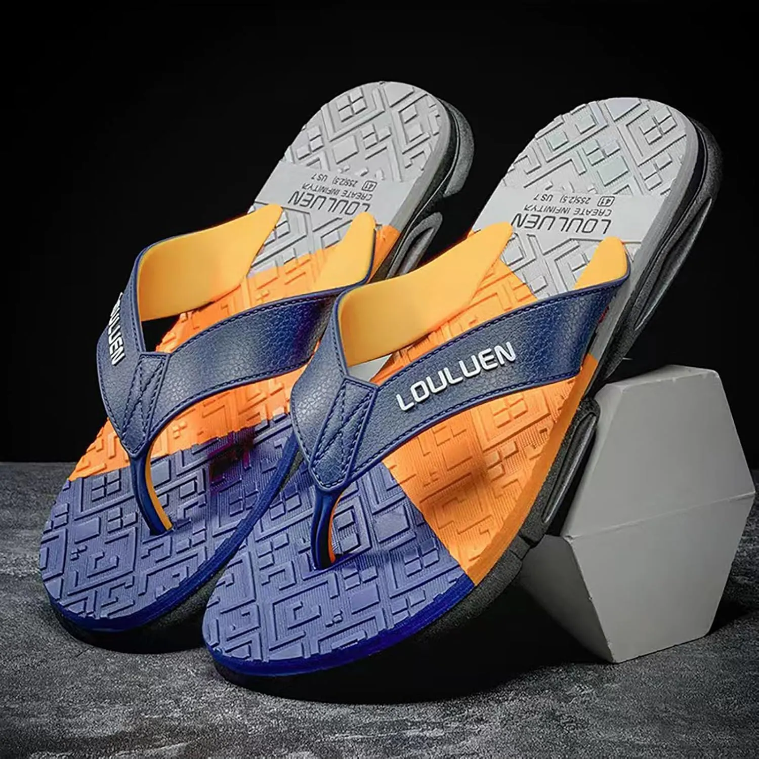 Foreign Trade Flip Flops for Men Beach Slippers for Men Summer Non Slip External Wearing with Toe Comfort Sandals