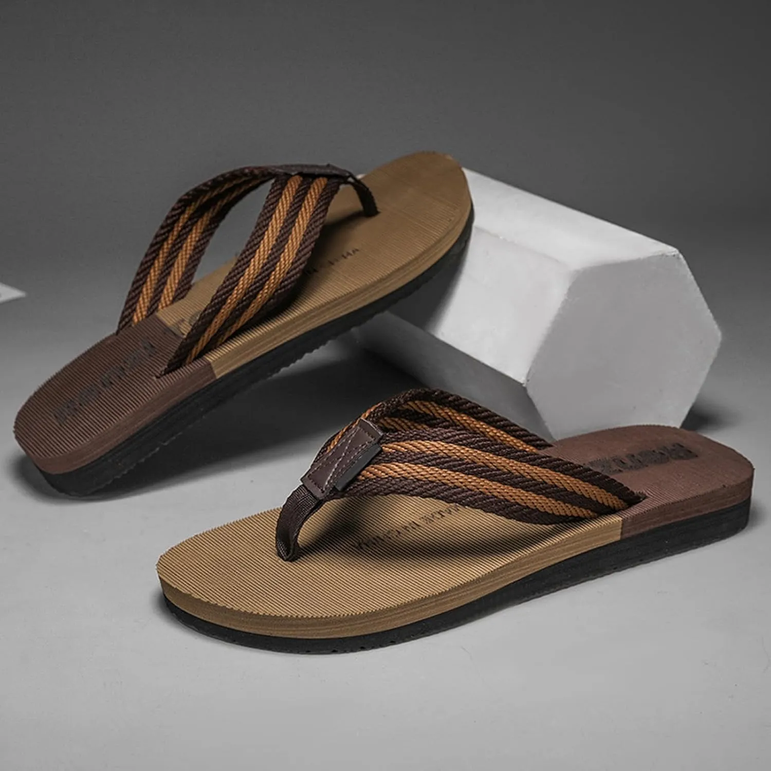 Foreign Trade Flip Flops for Men Beach Slippers for Men Summer Non Slip External Wearing with Toe Indoor Flip Flop