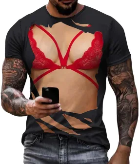 Funny Shirt for Men Crewneck Short Sleeve Funny Graphic Print Tees Tops Unisex 2025 Summer Fashion Tee Shirts