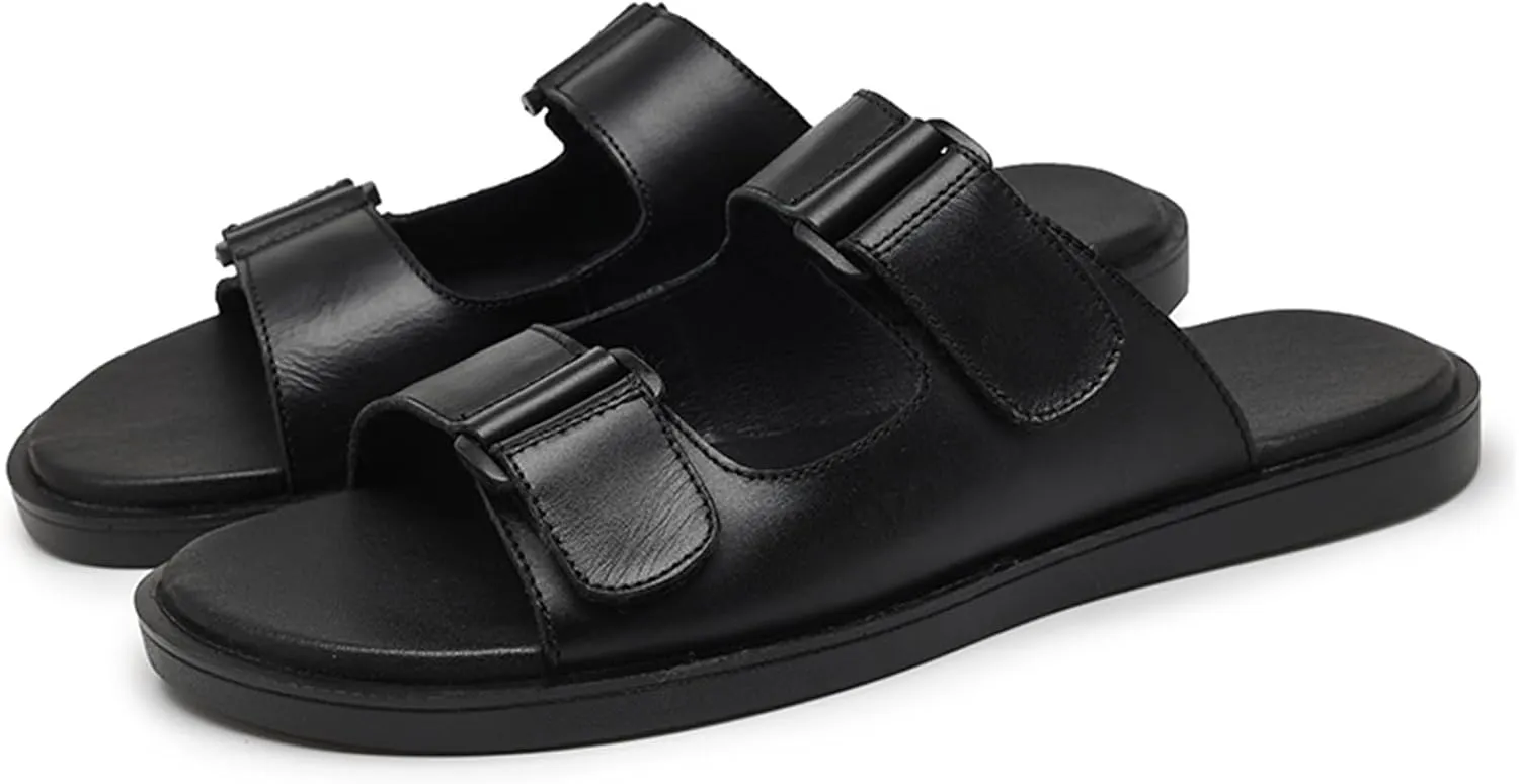 Genuine Leather Sandals Mens for Outdoor Sandals Mens Adjustable Strap Sandals Leather Sandals Men
