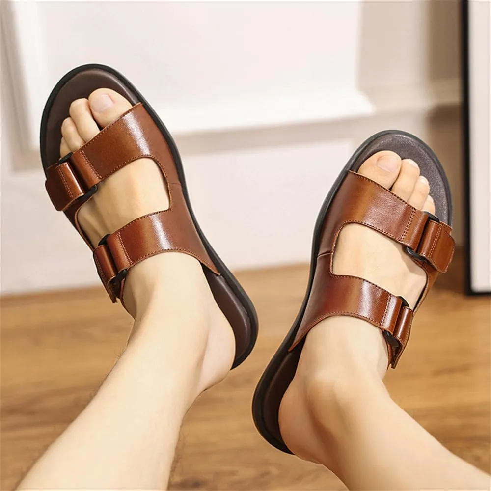 Genuine Leather Sandals Mens for Outdoor Sandals Mens Adjustable Strap Sandals Leather Sandals Men
