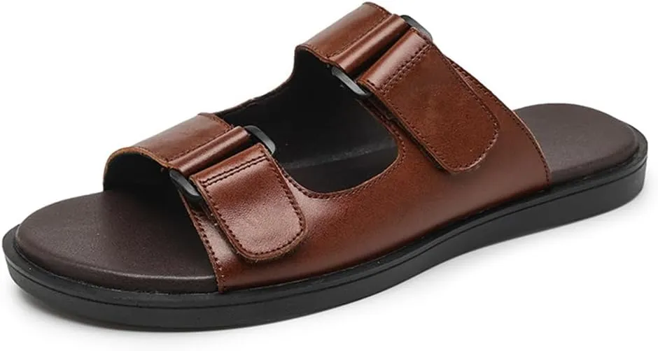Genuine Leather Sandals Mens for Outdoor Sandals Mens Adjustable Strap Sandals Leather Sandals Men