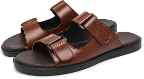 Genuine Leather Sandals Mens for Outdoor Sandals Mens Adjustable Strap Sandals Leather Sandals Men