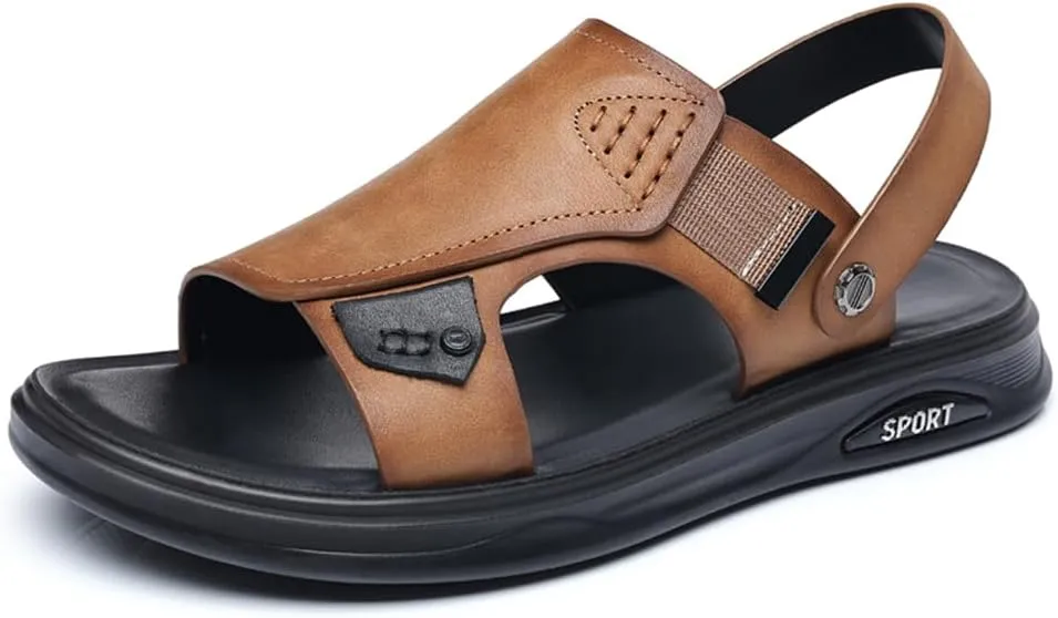Genuine Leather Sandals Mens For Outdoor Sandals Mens Adjustable Strap Sandals Leather sandals