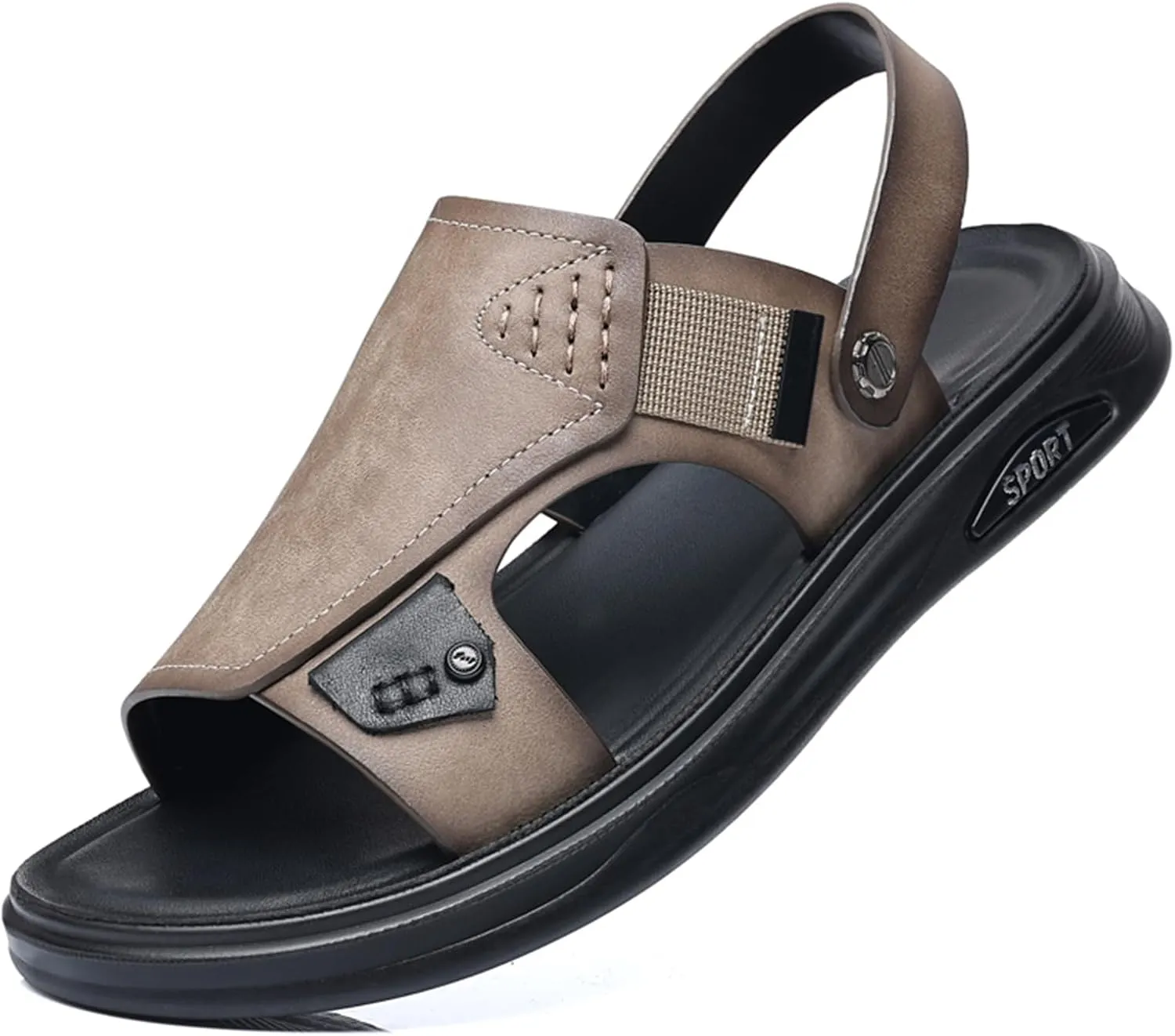 Genuine Leather Sandals Mens For Outdoor Sandals Mens Adjustable Strap Sandals Leather sandals