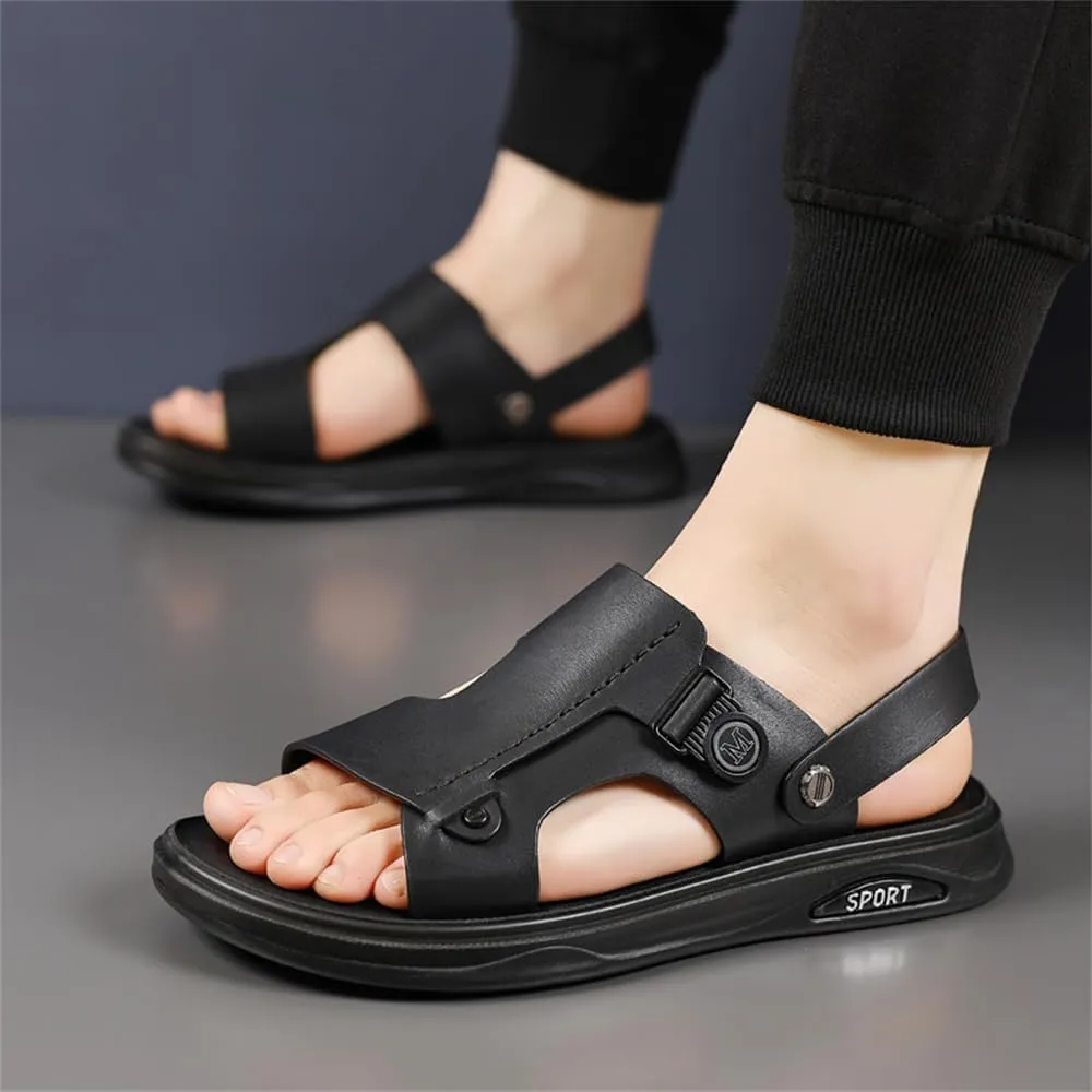 Genuine Leather Sandals Mens For Outdoor Sandals Mens Adjustable Strap Sandals