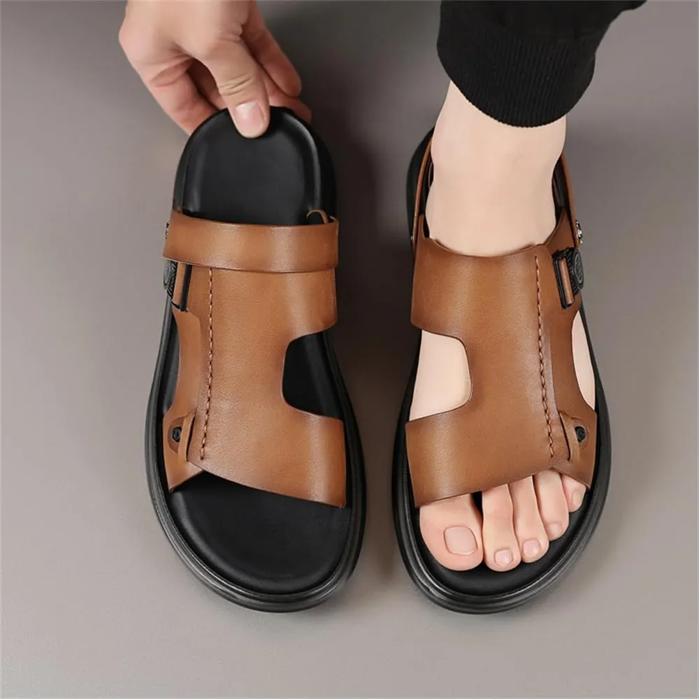 Genuine Leather Sandals Mens For Outdoor Sandals Mens Adjustable Strap Sandals