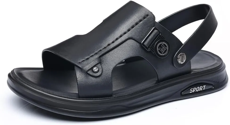 Genuine Leather Sandals Mens For Outdoor Sandals Mens Adjustable Strap Sandals