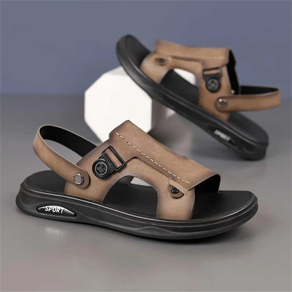 Genuine Leather Sandals Mens For Outdoor Sandals Mens Adjustable Strap Sandals