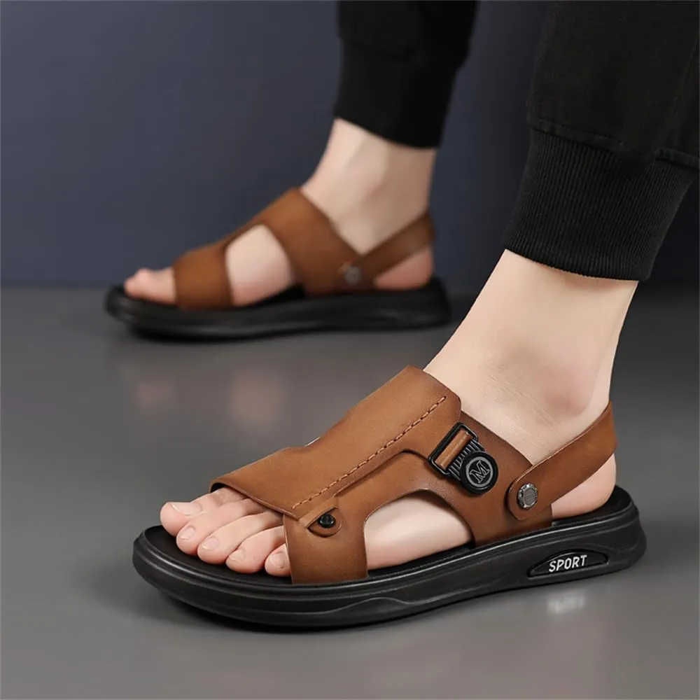 Genuine Leather Sandals Mens For Outdoor Sandals Mens Adjustable Strap Sandals