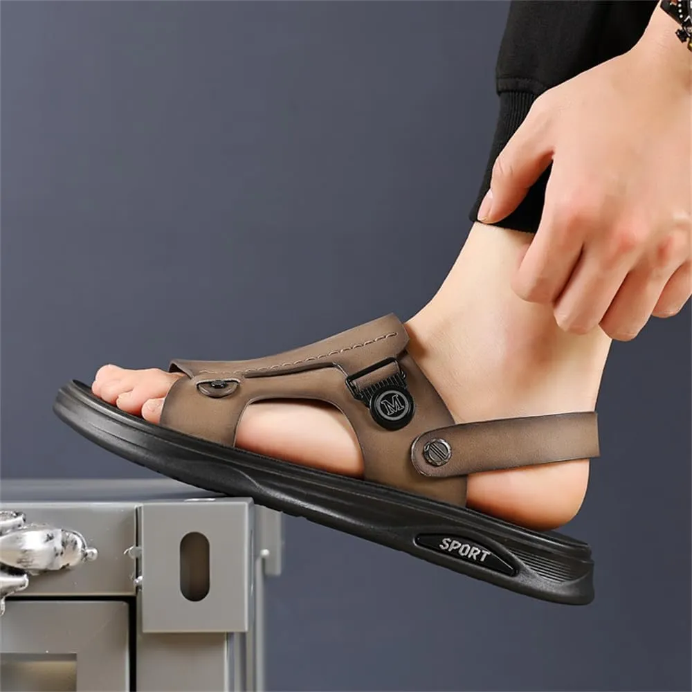 Genuine Leather Sandals Mens For Outdoor Sandals Mens Adjustable Strap Sandals