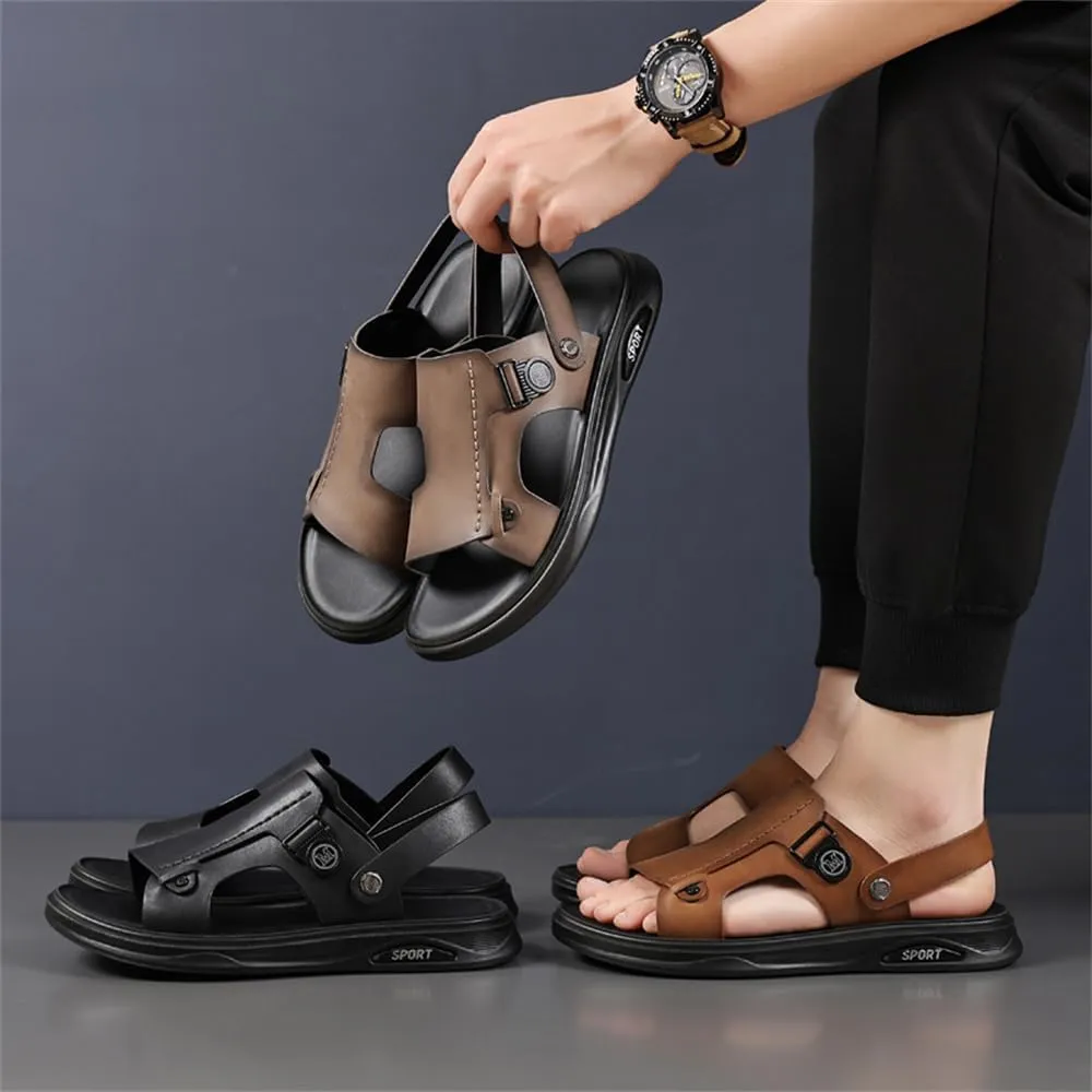 Genuine Leather Sandals Mens For Outdoor Sandals Mens Adjustable Strap Sandals