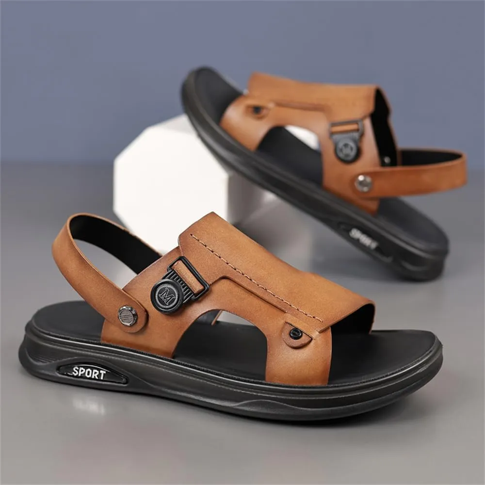 Genuine Leather Sandals Mens For Outdoor Sandals Mens Adjustable Strap Sandals
