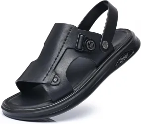 Genuine Leather Sandals Mens For Outdoor Sandals Mens Adjustable Strap Sandals