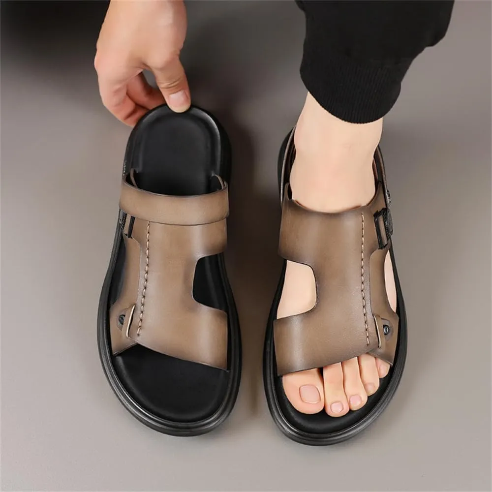 Genuine Leather Sandals Mens For Outdoor Sandals Mens Adjustable Strap Sandals