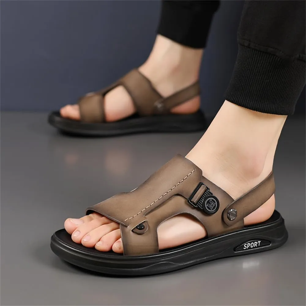 Genuine Leather Sandals Mens For Outdoor Sandals Mens Adjustable Strap Sandals