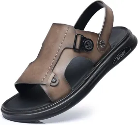 Genuine Leather Sandals Mens For Outdoor Sandals Mens Adjustable Strap Sandals