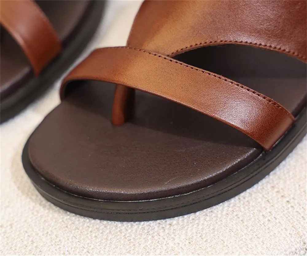Genuine Leather Sandals Mens For Outdoor Sandals Mens Fashion Slippers