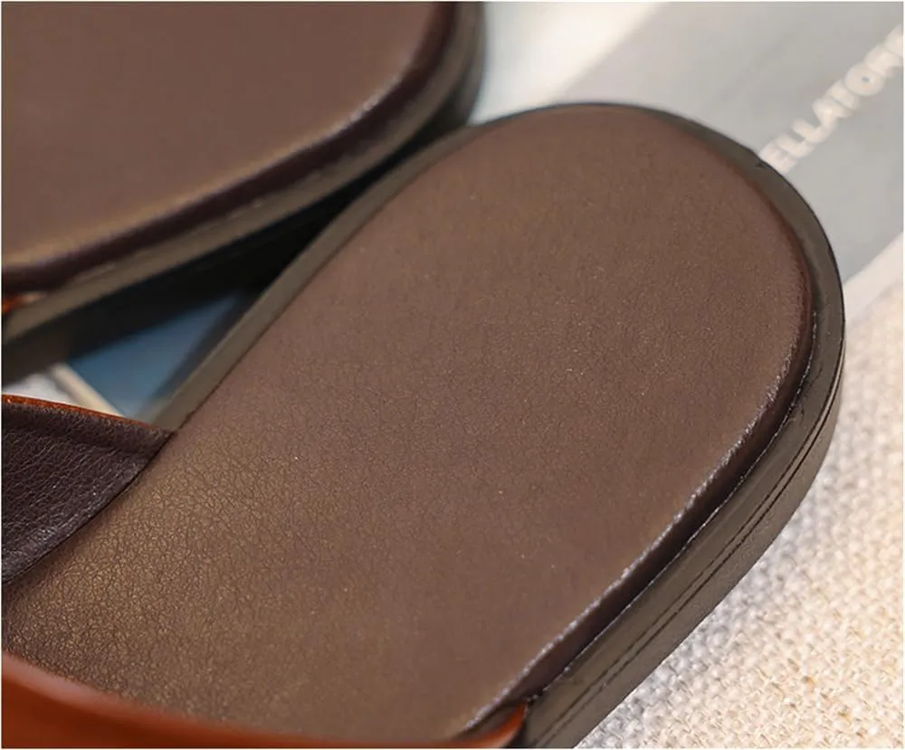 Genuine Leather Sandals Mens For Outdoor Sandals Mens Fashion Slippers