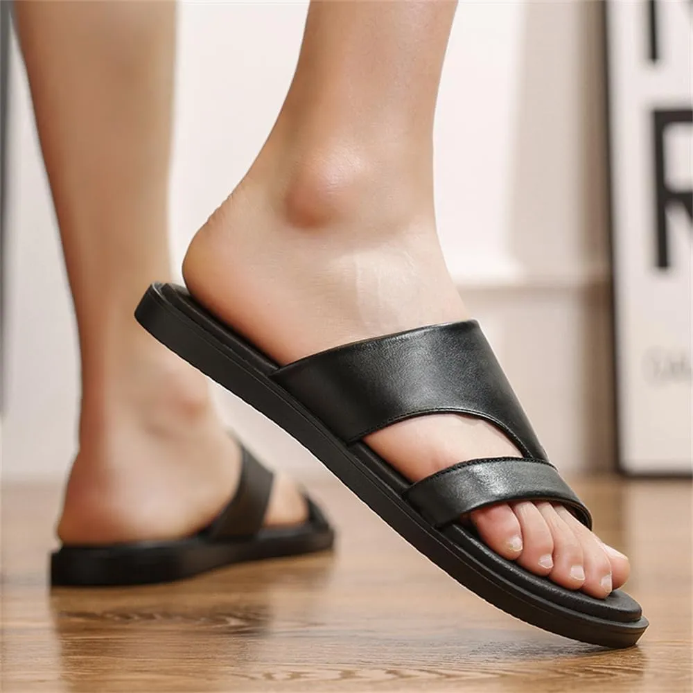 Genuine Leather Sandals Mens For Outdoor Sandals Mens Fashion Slippers