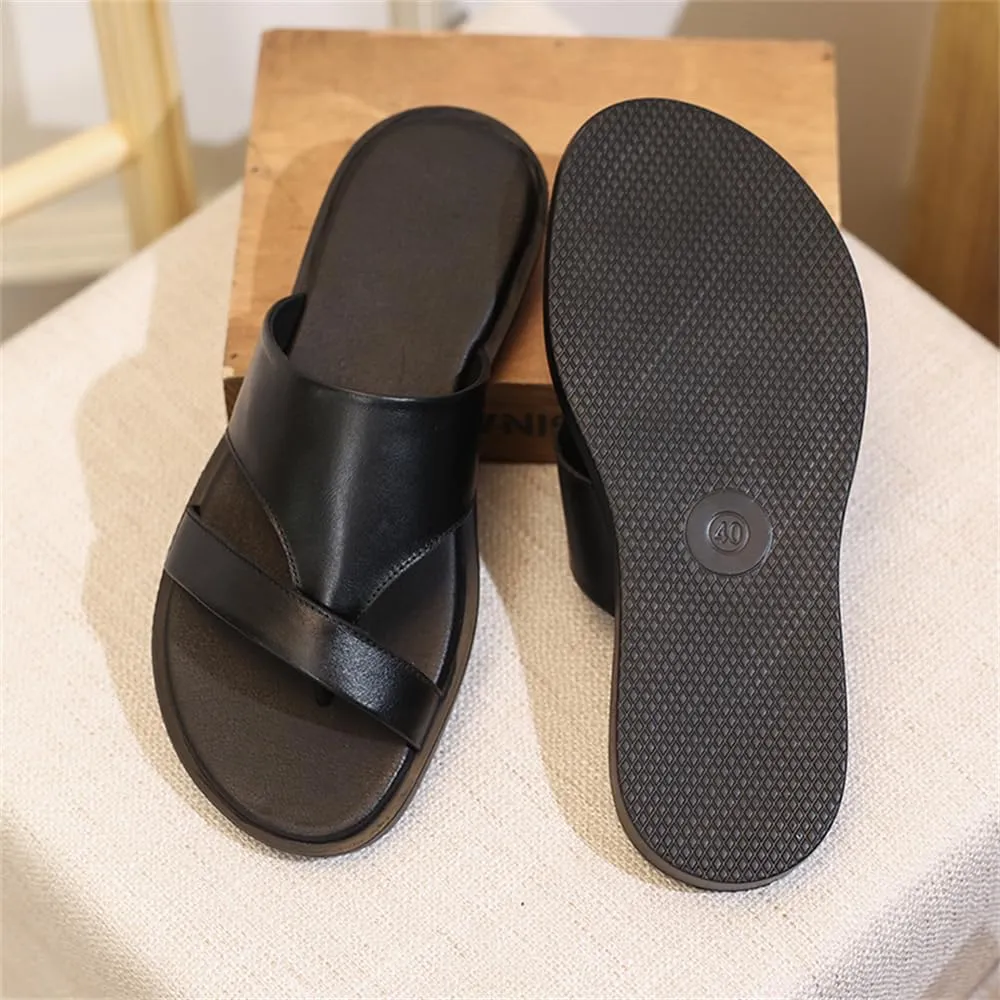 Genuine Leather Sandals Mens For Outdoor Sandals Mens Fashion Slippers