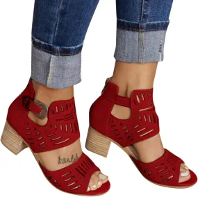 Gibobby Womens Sandals Espadrilles for Women Wedge Closed Toe, Womens Summer Espadrille Heel Platform Wedge Sandals Ankle Buckle Strap Shoes, Wine, 8