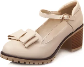 Gicoiz Mary Jane T Bar Womens Block Heel Office Work Shoes
