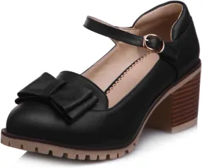 Gicoiz Mary Jane T Bar Womens Block Heel Office Work Shoes