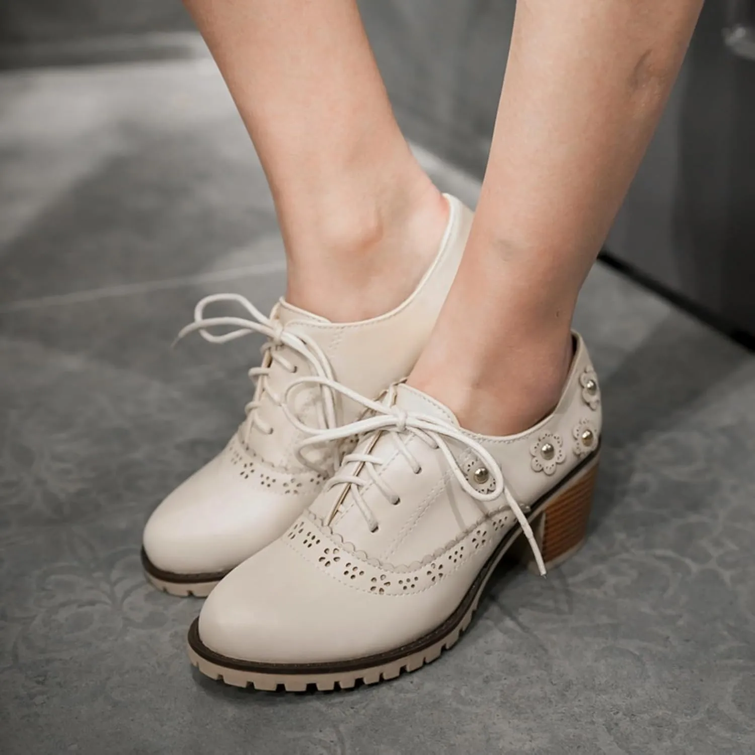 Gicoiz Mary Jane T Bar Womens Block Heel Office Work Shoes