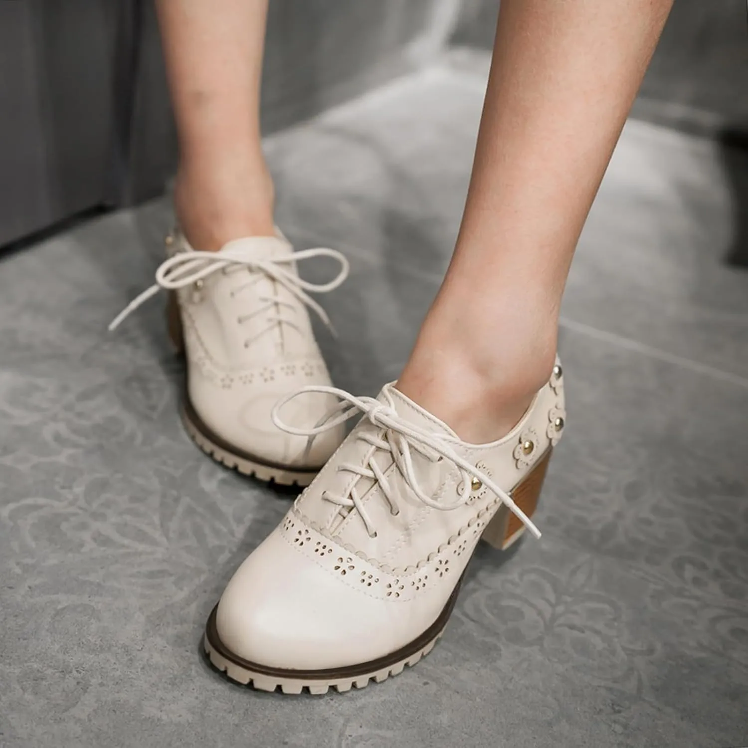 Gicoiz Mary Jane T Bar Womens Block Heel Office Work Shoes