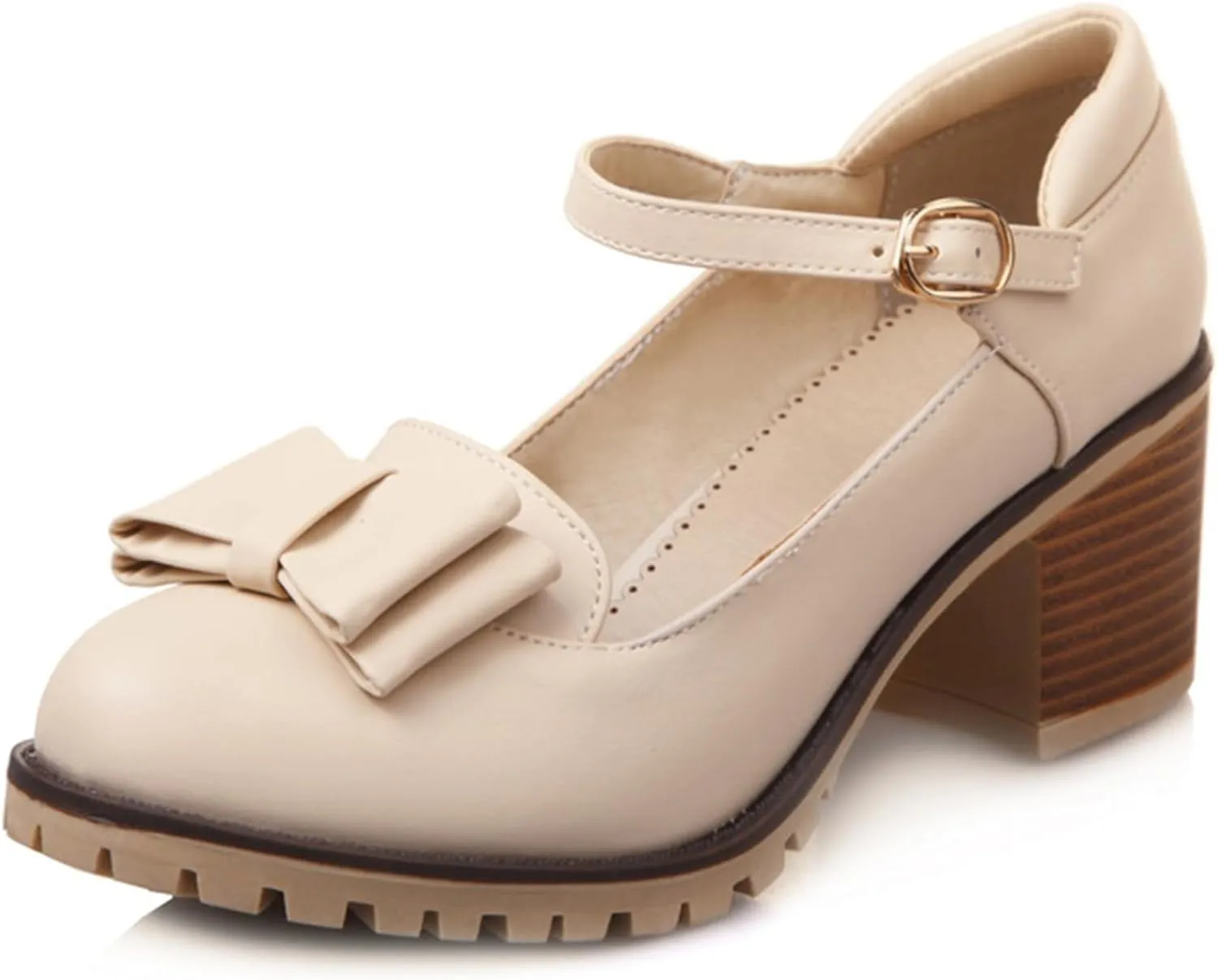 Gicoiz Mary Jane T Bar Womens Block Heel Office Work Shoes